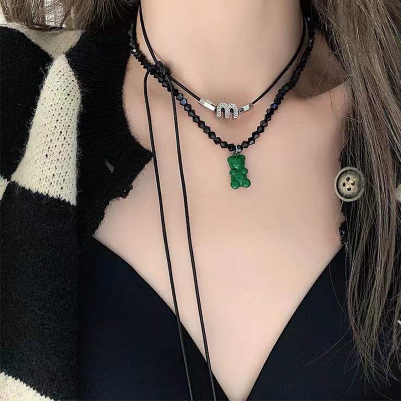 Vòng cổ Hai Lớp Mặt Chữ M Phong Cách Âu Mỹ Thời Trang