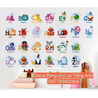 Decal Bảng Chữ Cái Tiếng Anh