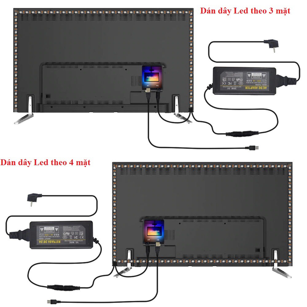 Đèn Led Ambilight USB Sáng Theo Màu Màn Hình Máy Tính (Dải đèn LED 60LED/m) | WebRaoVat - webraovat.net.vn