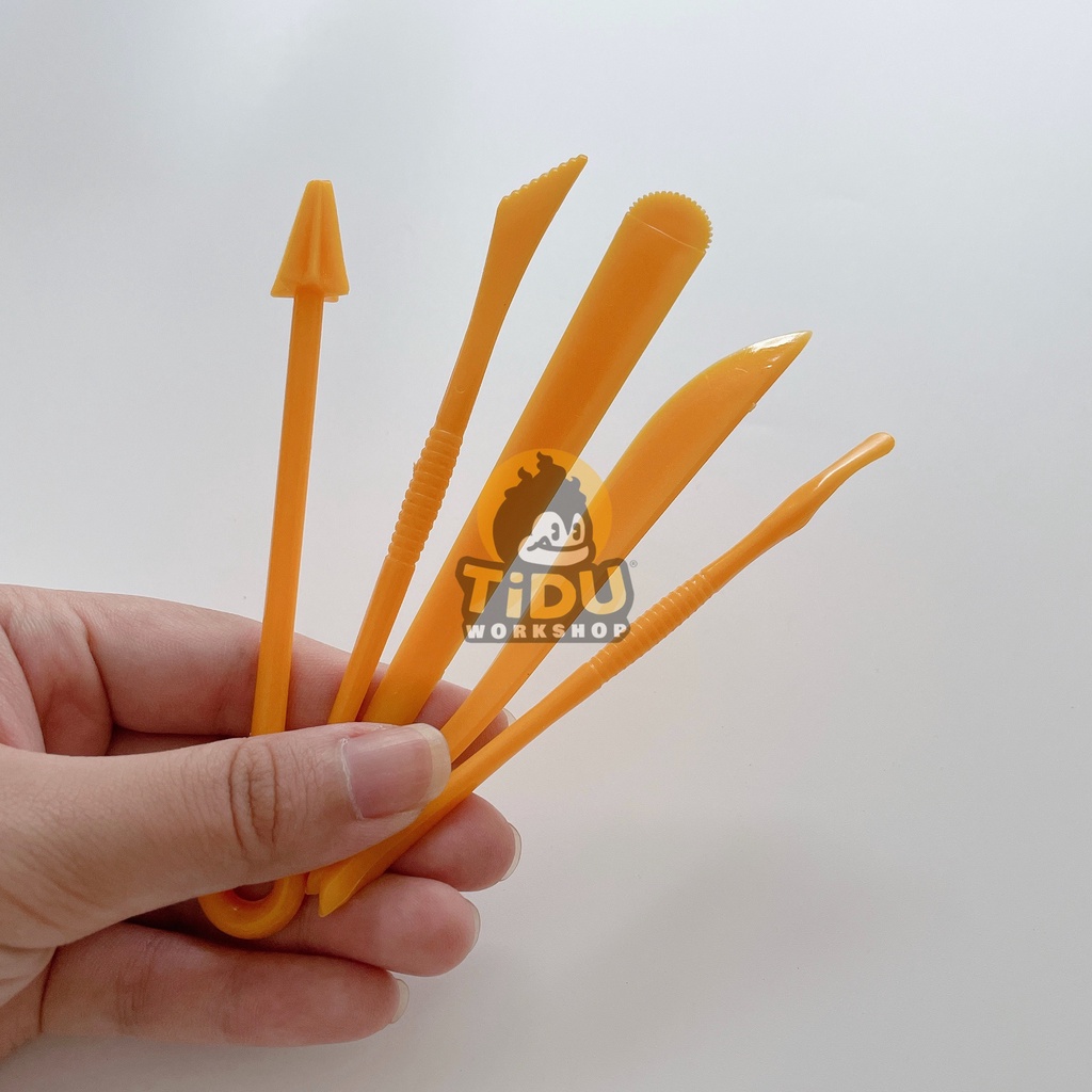 BỘ 5 DỤNG CỤ TẠO HÌNH ĐẤT SÉT CƠ BẢN, TẠO HÌNH NHÂN VẬT, TƯỢNG, CHIBI, MÔ HÌNH TỪ TIDUWORKSHOP