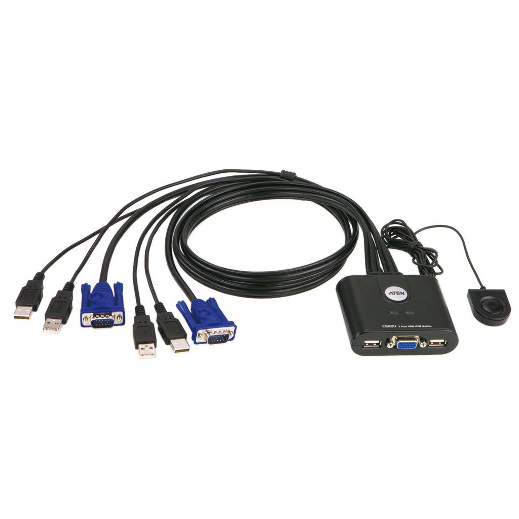 CHÍNH HÃNG ,QUA SỬ DỤNG Bộ ATEN chuyển và chia 1 vga ra 2 VGA + 2 USB kèm công tắc Công tắc KVM