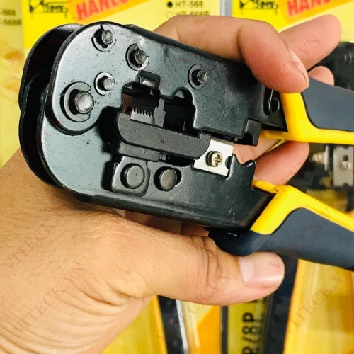 Kìm Bấm Mạng Vàng HANLONG TOOL  HT 568  - Lưỡi Dao Thép Xịn Bền CAO CẤP - Chuyên dụng cho kĩ thuật . SẢN XUẤT TẠI TAIWAN