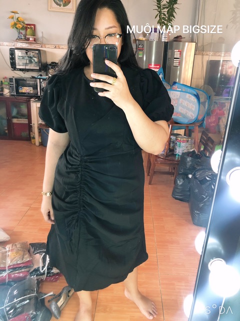 Đầm Tay Búp Rút Tà Nhún Bigsize