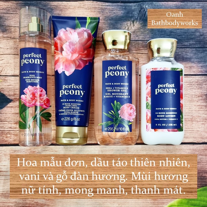 Bộ sản phẩm Perfect Peony/Rose Water &amp; Ivy/Saltwater Breeze/Hello Beautiful - BBW