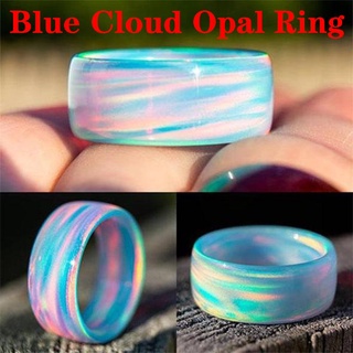 Nhẫn Đính Đá Opal Tự Nhiên Màu Đen / Cầu Vồng Kích Thước 5-11 Mã 2021