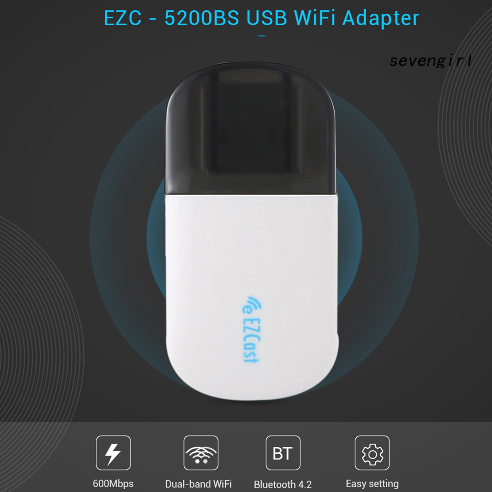 Usb Wifi Băng Tần Kép Sev-Usb 2.4g / 5g Bluetooth 4.2 Dongle Cho Pc Laptop