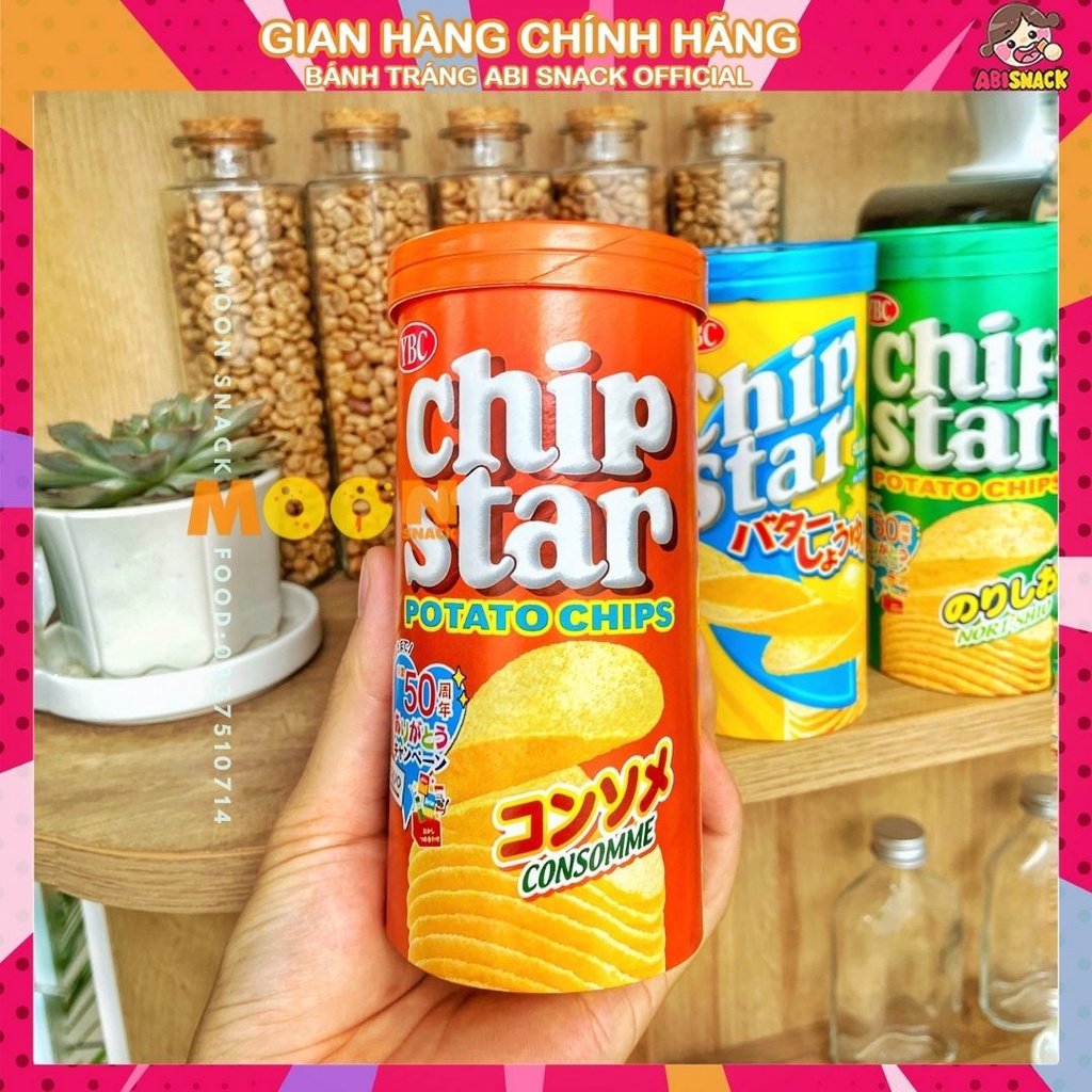 Bánh Snack Khoai Tây lát không chiên YBC Chip Star hàng nội địa Nhật Bản hộp 50g