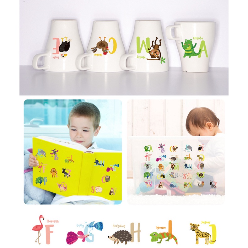 Tranh Decal Bảng chữ cái dán tường cho bé học chữ ngộ nghĩnh