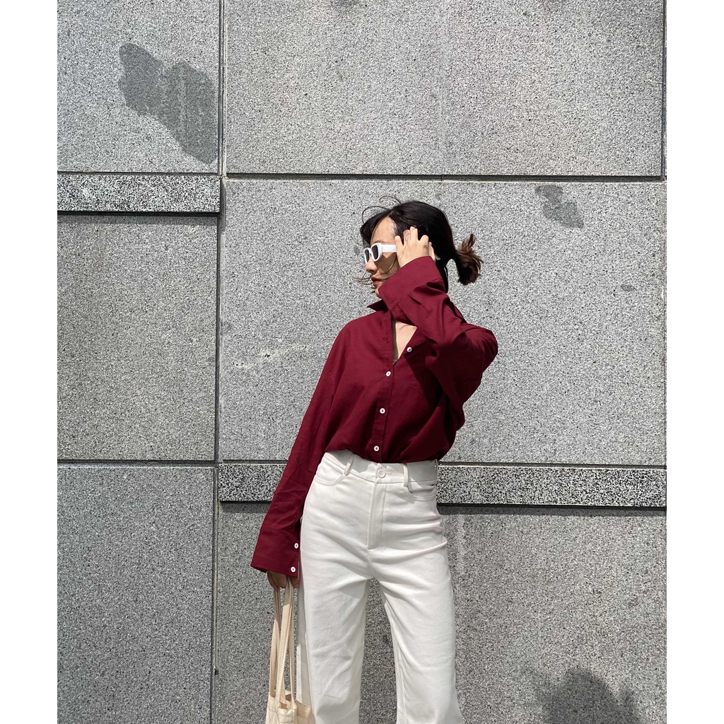 unleashedvn BOYFRIEND LINEN SHIRT - Áo sơ mi form rộng dáng basic dài tay 12 màu, áo sơ mi linen