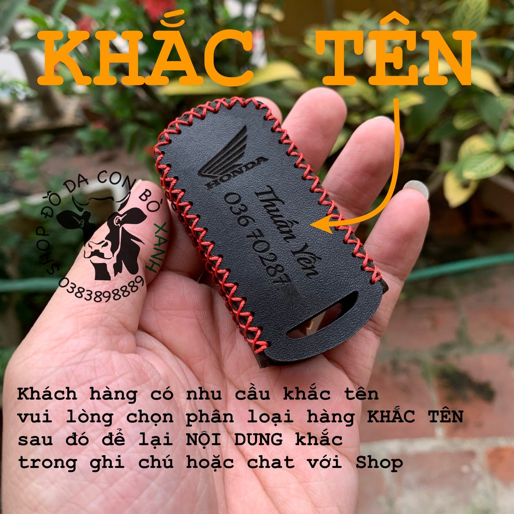 [Màu đen] Bao Da Chìa Khóa Honda Air Blade 150, Vario 150, Airblade 2020, Lead 2020, Scoopy 2022, Click handmade da thật