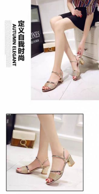 Guốc nhũ cao gót