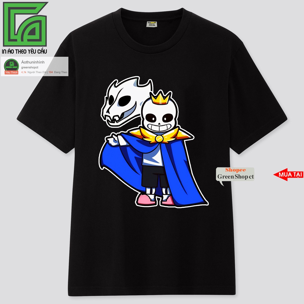 Áo thun in hình game Undertale Sans Storyshift cho bé trai bé gái có đủ size S271 Greenshopct