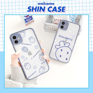 Ốp lưng iphone Dâu xanh nhám viền nổi cong 5/5s/6/6plus/6s/6splus/7/7plus/8/8plus/x/xr/xs/11/12/pro/max/plus/promax