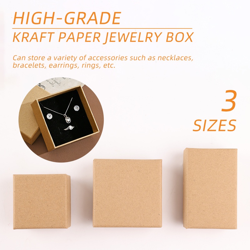 Hộp đựng kẹo/ Vòng cổ hình vuông DIY bằng giấy kraft chất lượng cao