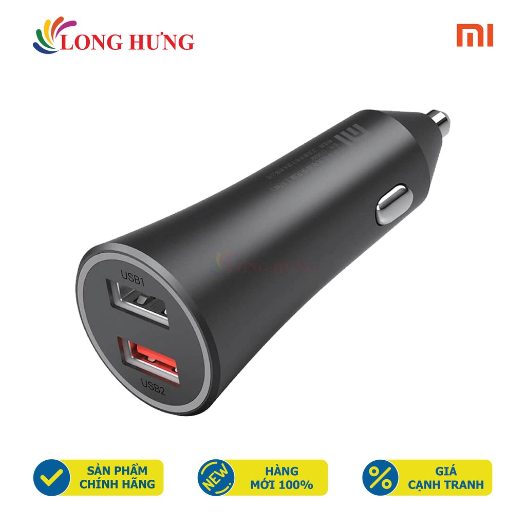 Cốc sạc xe hơi Xiaomi Mi 37W Dual-Port Car Changer 2USB GDS4147GL CC06ZM - Hàng chính hãng