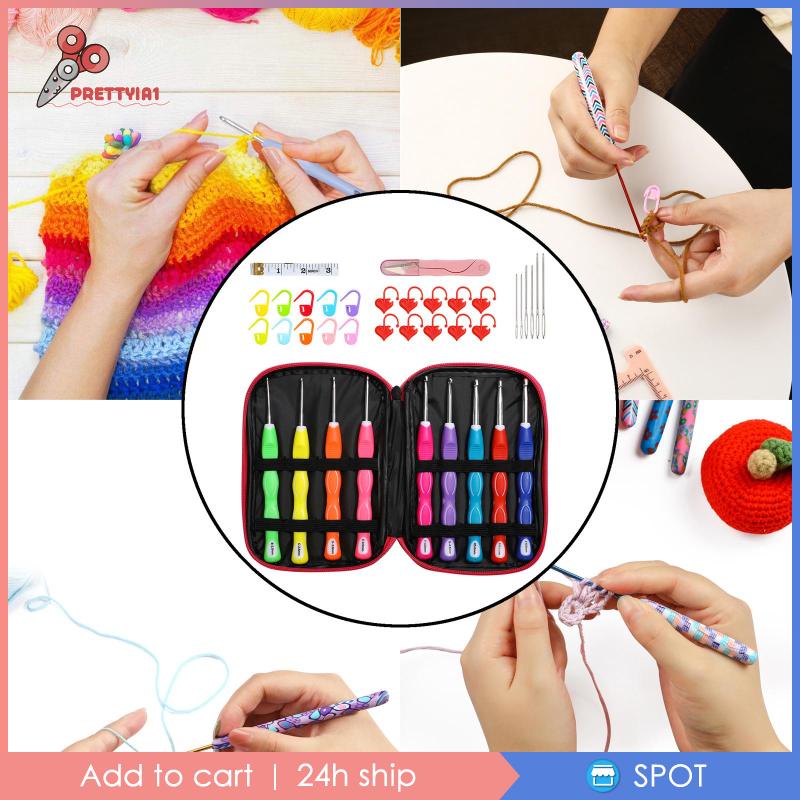 [Prettyia1] Bộ Kim Móc Len Bằng Nhôm Nhiều Màu