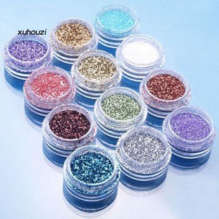 Set 12 Hộp Bột Kim Tuyến Lấp Lánh Trang Trí Móng Tay