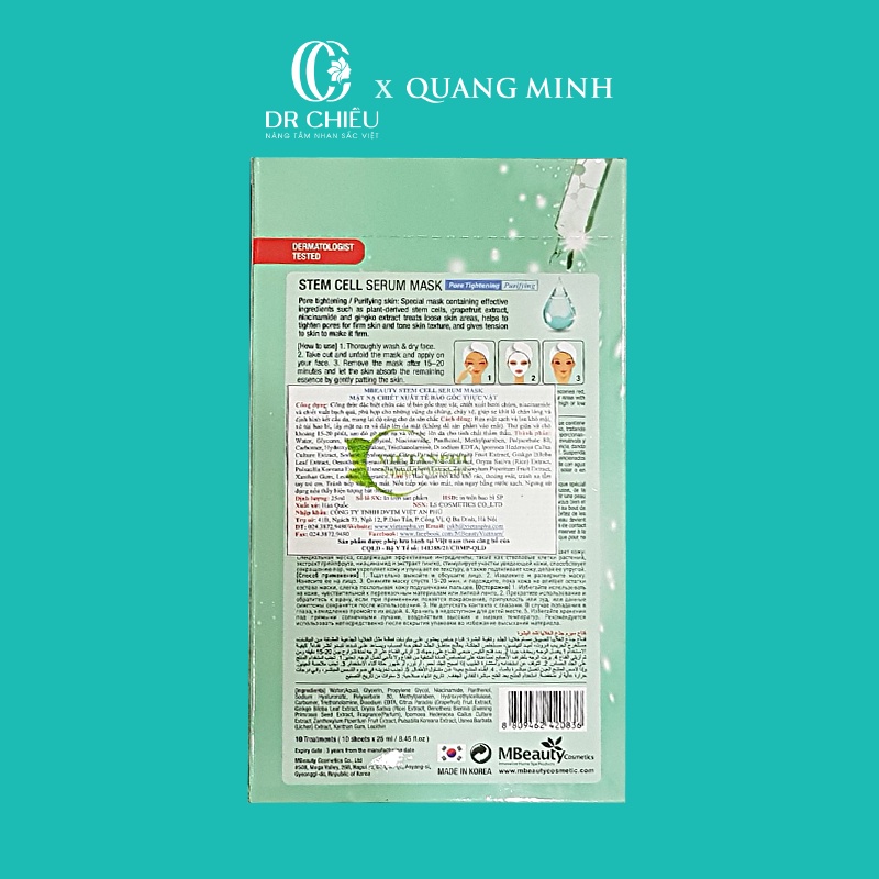 1 Miếng Mặt Nạ Chiết Xuất Tế Bào Gốc Thực Vật MBEAUTY STEM CELL SERUM MASK 25ml