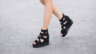 Giày đế xuồng đen cá tính 039