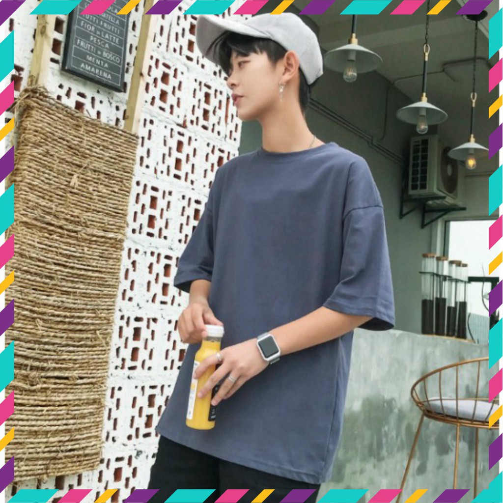 Áo Thun Tay Lỡ Unisex Trơn Nhiều Màu Siêu Hot | BigBuy360 - bigbuy360.vn