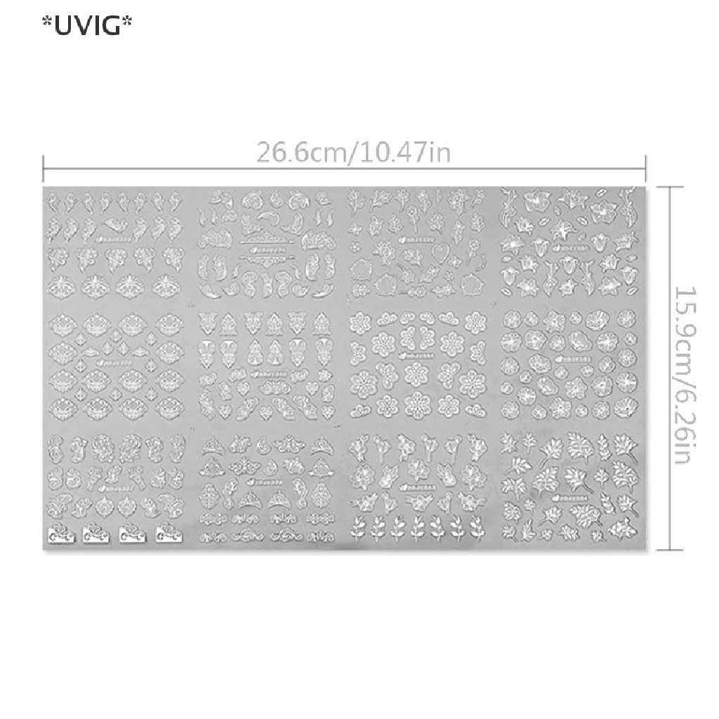 [[UVIG]] 3D Nail Stickers Gold Flower Leaf Lace Design manicure decals butterfly Nail Art [Hot Sell]
