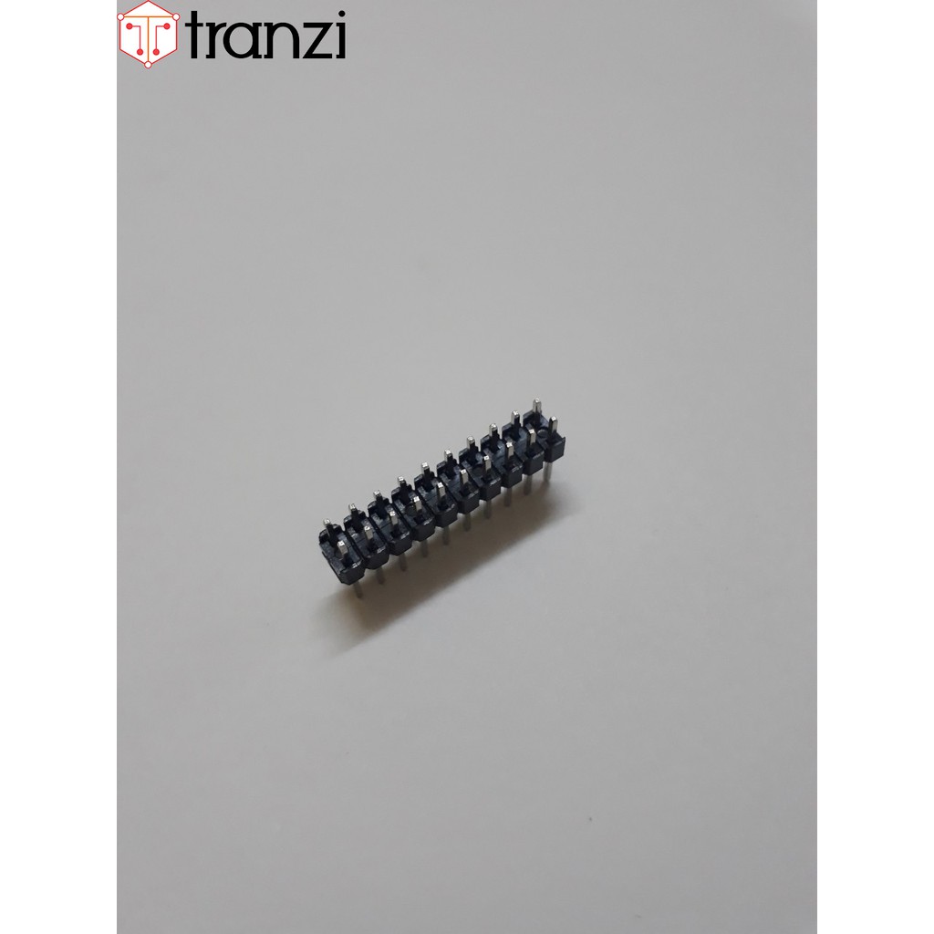 Giăm cắm 2.54mm đôi đực thẳng 2x10P 11.34mm đen – túi 20 cái