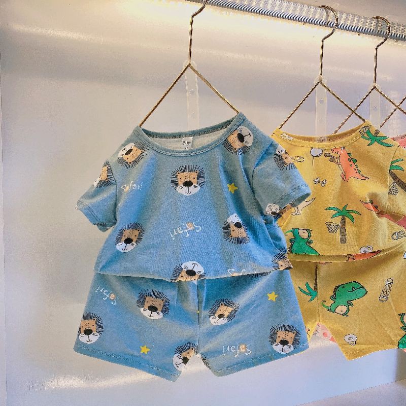 Set bộ hè cotton nhiều hình siêu hot cho bé 1-6 tuổi