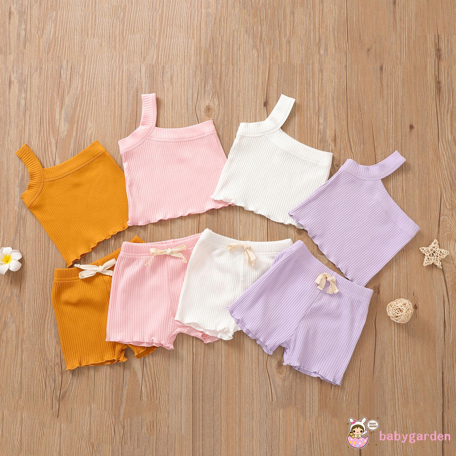 Set áo tank top kèm quần ngắn hợp thời trang cho bé gái mặc hàng ngày