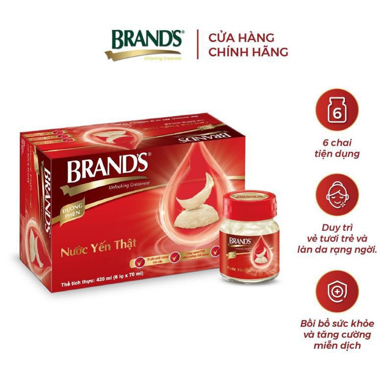 Nước Yến Thật Đường Phèn BRAND'S 70ML(1hộp/6 hủ)