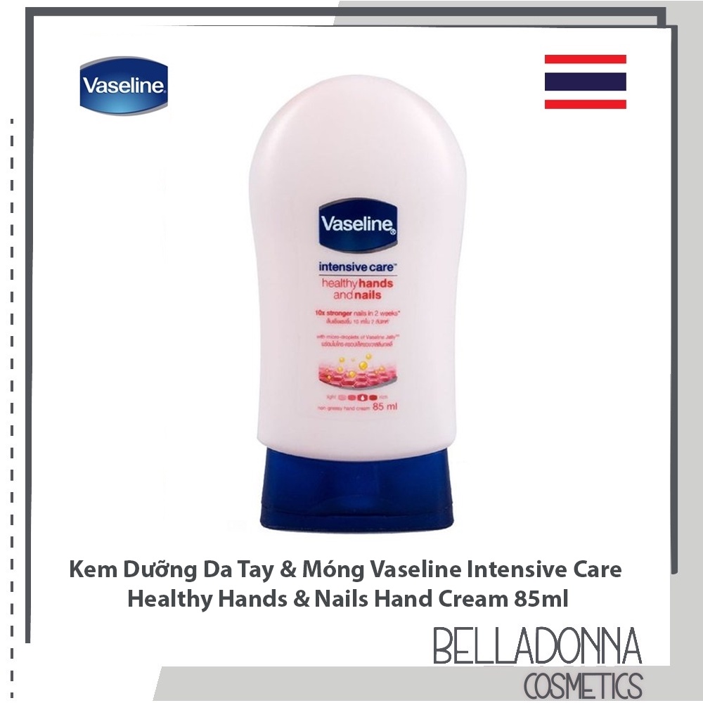 Kem Dưỡng Da Tay &amp; Móng Vaseline Intensive Care Healthy Hands &amp; Nails Hand Cream 85ml