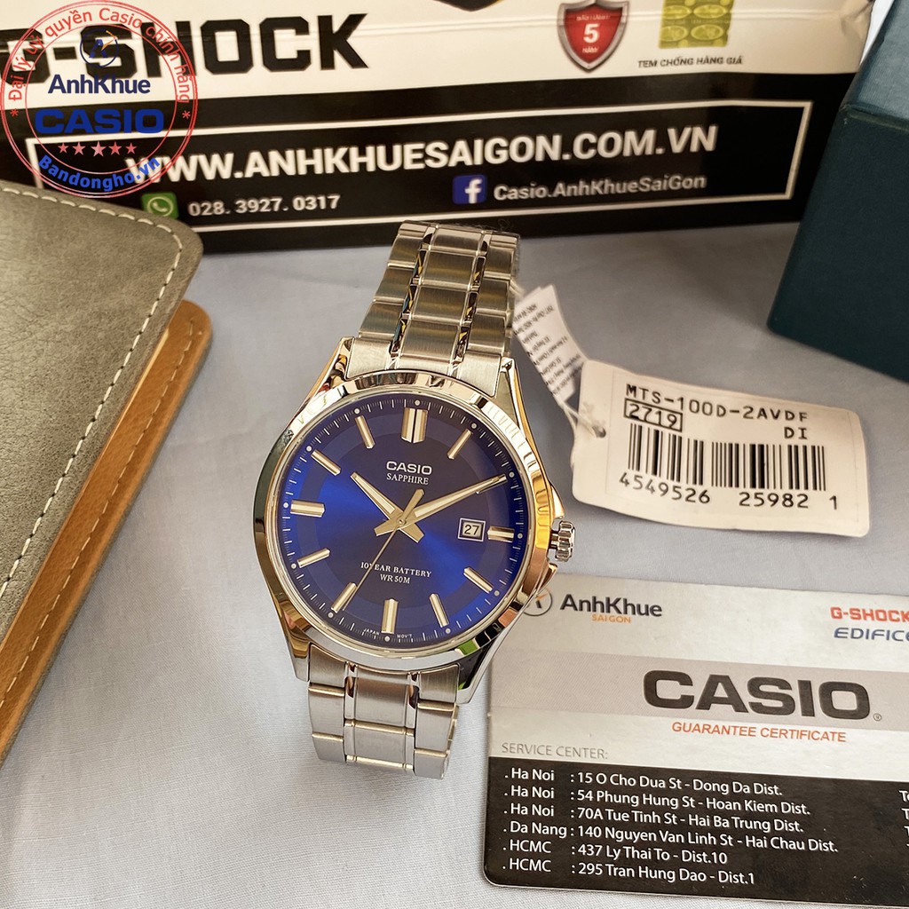 Đồng hồ nam Casio MTS-100 ❤️ ⌚𝐂𝐀𝐒𝐈𝐎 ❤️ MTS-100D MTS-100L đồng hồ nam chính hãng Anh Khuê kính SAPPHIRE