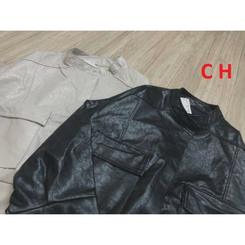 Áo Khoác da Cổ trụ Túi HộpFREESHIPBomber nữ croptop basicPhong cách cá tính, sexy