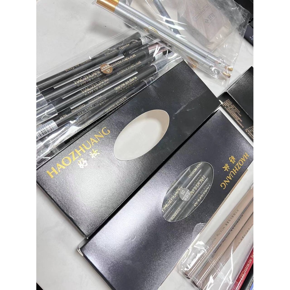 Chì Xé Kẻ Mày Haozhuang Cứng Phẩy Sợi Eyebrow Pencil Sắc Nét, Chống Nước, Lâu Trôi.
