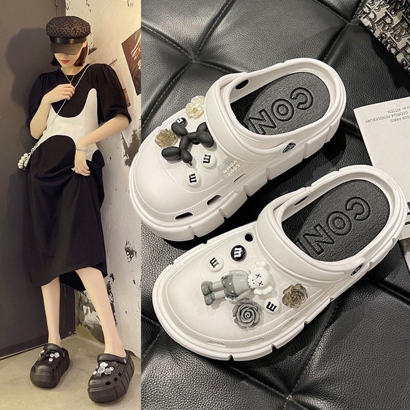 DÉP BÁNH MÌ NỮ ĐẾ CAO 5-7CM, Cross gấu teddy lạc đà, gấu teddy lạc đà stick nổi 0005