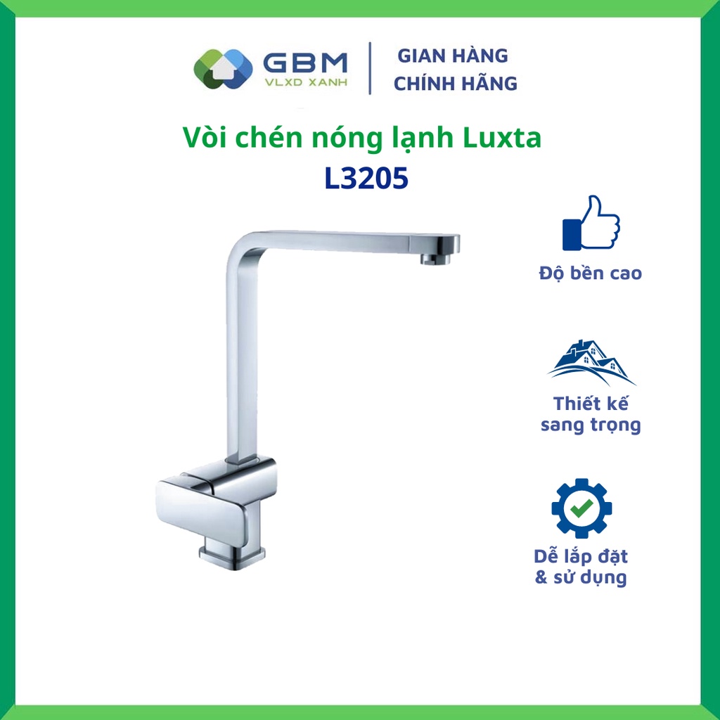 [Mã BMBAU300 giảm 10% đơn 499K] Vòi Chén Nóng Lạnh Luxta L3205-VLXD XANH