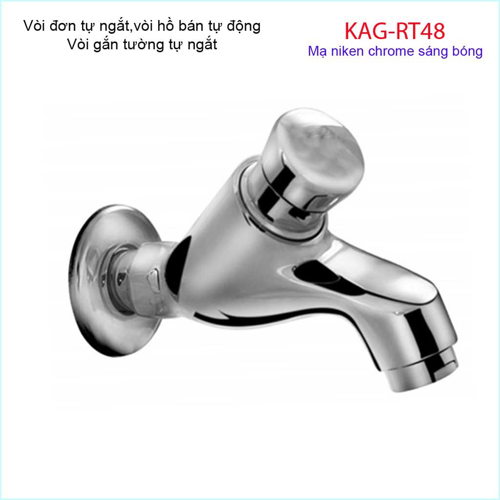 Vòi lạnh gắn tường tự ngắt KAG-RT48, van xả nước bán tự động Wufeng