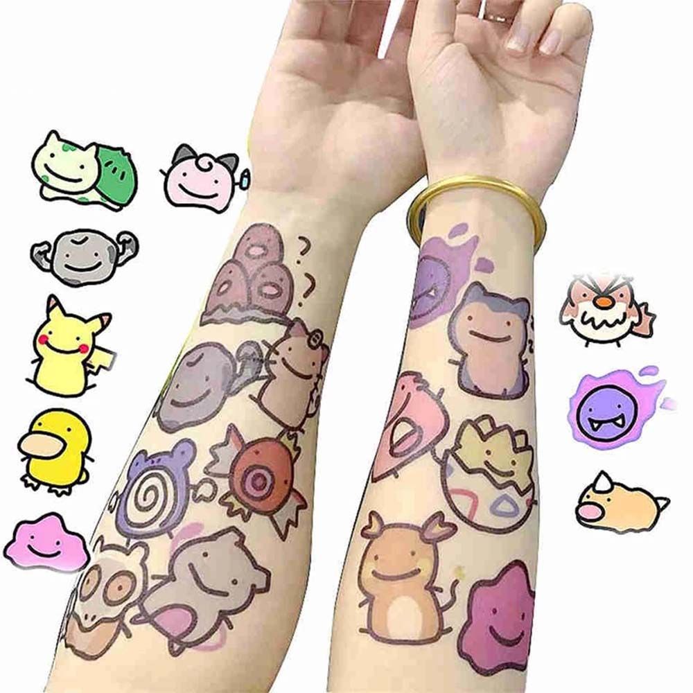 Hình xăm dán trang trí họa tiết hoạt hình Pikachu Pokemon chống thấm nước cho bé trai và bé gái