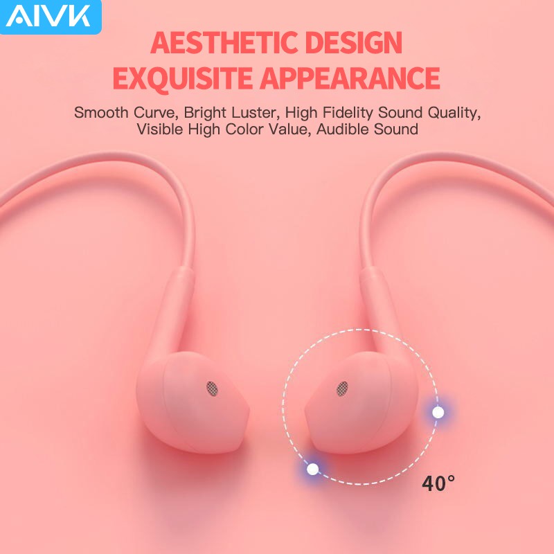 Tai nghe Aivk tích hợp micro âm trầm hifi nâng cấp với giắc cắm 3.5mm đa năng 6 màu tùy chọn
