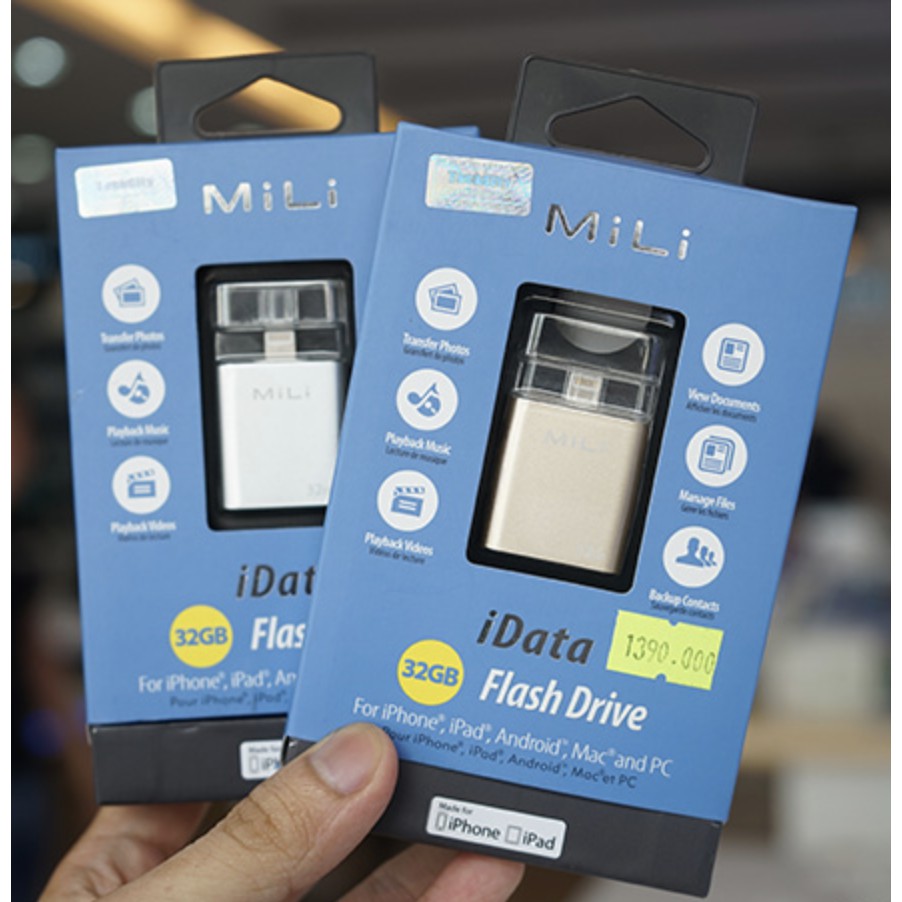 [THANH LÝ] Ổ cứng mở rộng MiLi iData Pro 32/64/128GB cho Điện Thoại - Máy Tính Bảng - HÀNG CHÍNH HÃNG | BigBuy360 - bigbuy360.vn