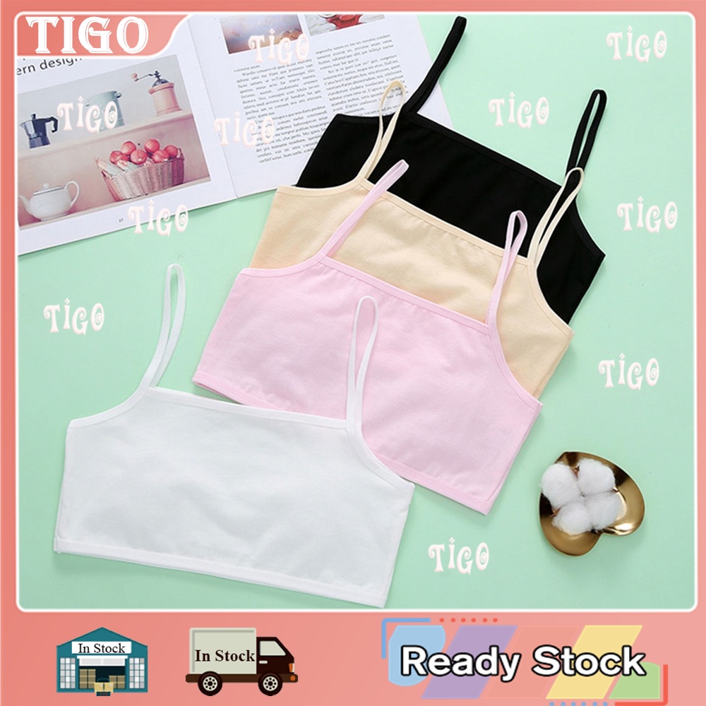 [Ready Stock] ♥Tigo♥ Kids Cotton Bra Girl's Breast Wrapping Vest Bra Teenager Vest Bra 女童背心