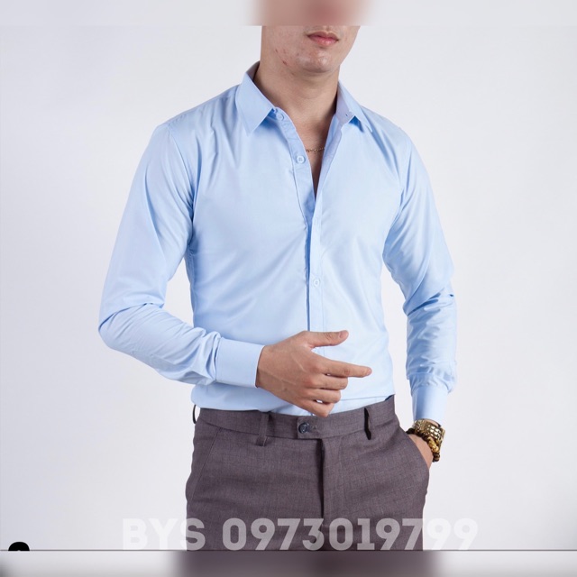 Sơ Mi Nam Dài Tay Màu Trăng chất lụa thái mịn mềm không nhăn đường chỉ may kĩ càng | BigBuy360 - bigbuy360.vn