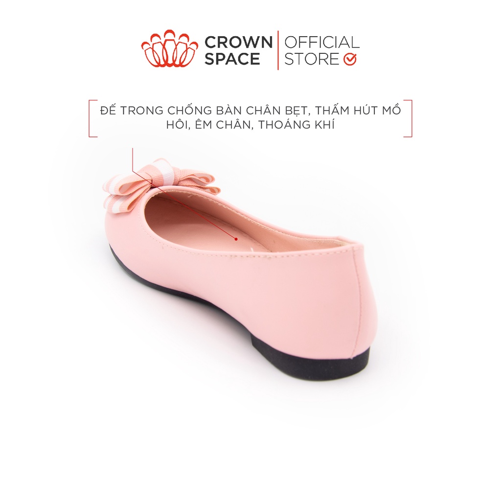 Giày Búp Bê Bé Gái Đi Học Đi Chơi Crown Space UK Ballerina Trẻ Em Cao Cấp CRUK3119 Nhẹ Êm Thoáng Size 32-36/8-14 Tuổi