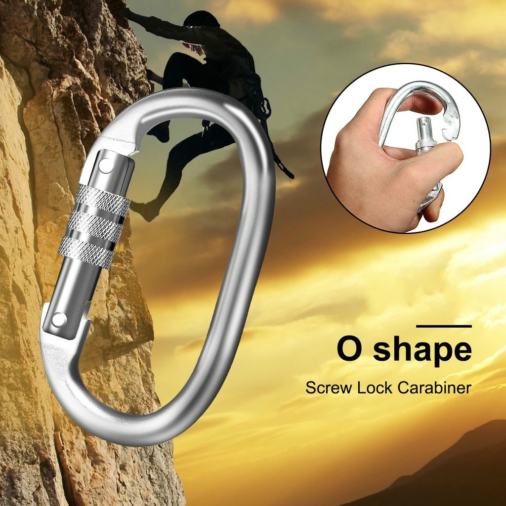 Móc khóa gài loại chữ D bằng thép carbon dùng để treo vong/leo núi/tập yoga