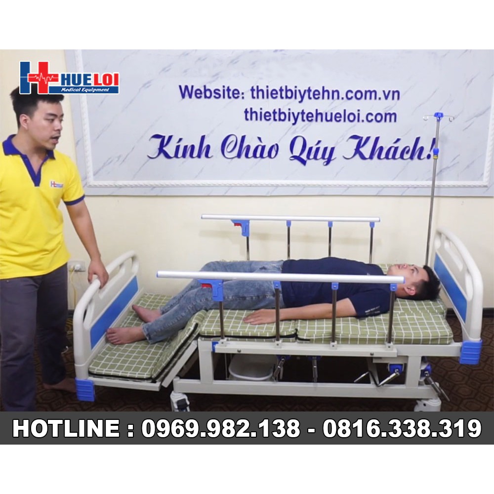 Giường bệnh nhân 4 tay quay nhập khẩu cao cấp HL3