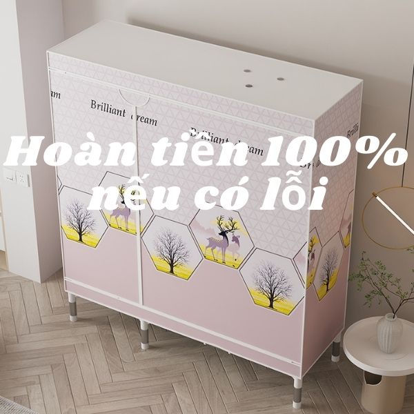 Tủ vải khung gỗ loại thường việt nam tủ đựng quần áo 2 buồng Khung gỗ bọc nhựa chống ẩm mốc gỗ bọc loại rẻ