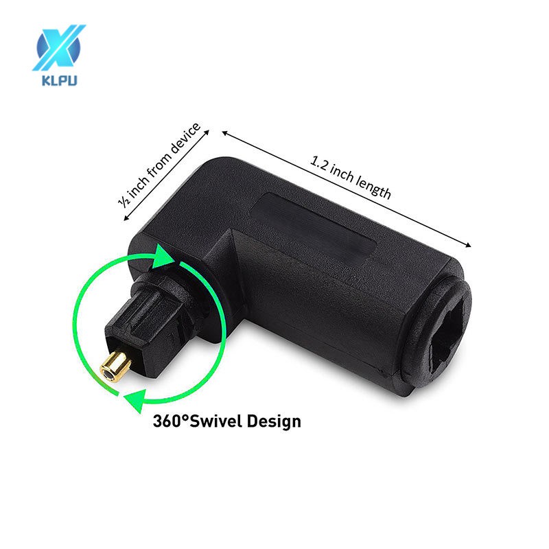COD# Male to Female Optical Digital Audio Converter Adapter with 90 Degree Right Angle 360 Swivel for Toslink Jack #VN