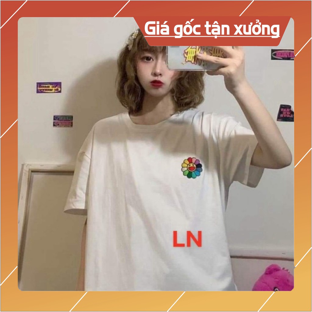 Áo lô gô hoa mặt cười nhiều màu LN12