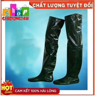 Ủng lội nước,ủng cấy bảo hộ lao động DÀY ĐẸP 2 LỚP, hàng cao tới đùi có chun thắt