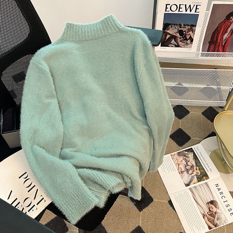 Áo sweater Dệt Kim Cổ Lọ Thời Trang Thu Đông Dễ Thương Cho Nữ