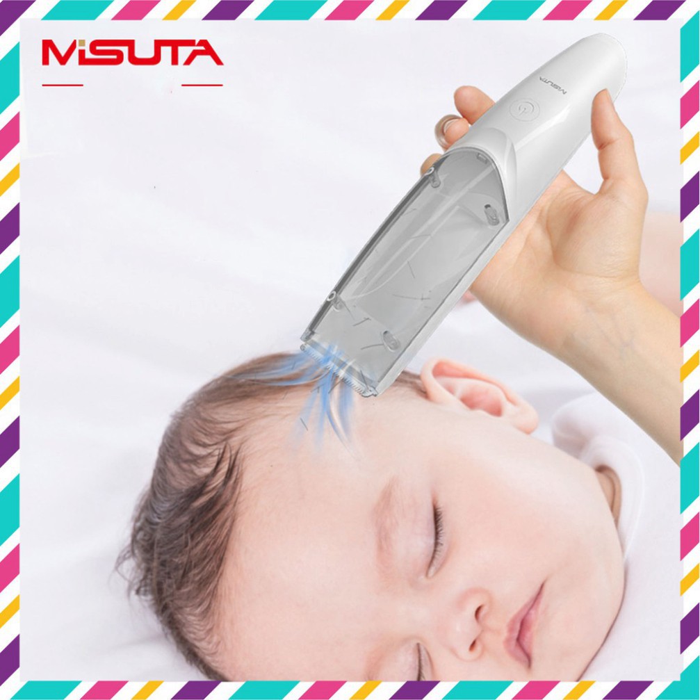 Tông Đơ Cắt Tóc Cho Bé Misuta Hút Tóc Tự Động, Hoạt Động Êm Ái